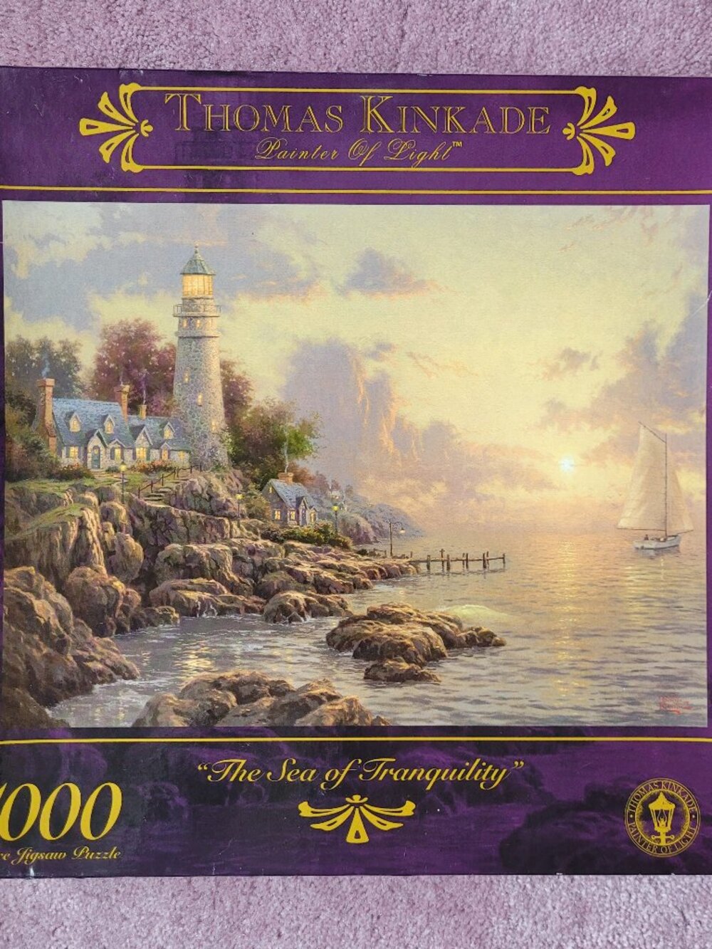 Vintage Thomas Kinkade "The Sea of Tranquility" 1000 Piece Jigsaw Puzzle 1999